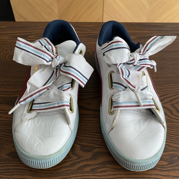 Puma Basket Heart New School White Red Blue Size UK 6.5 / EU 40 / US 9 W… - Picture 2 of 6